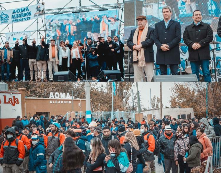 AOMA San Juan asunción con fiesta popular: Laplace sostuvo que "hay que igualar salarios para arriba y sostenerlos ante la inflación" AOMA San Juan asunción con fiesta popular: Laplace sostuvo que "hay que igualar salarios para arriba y sostenerlos ante la inflación"