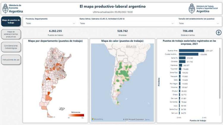El Gobierno creó el Mapa Productivo-Laboral Argentino El Gobierno creó el Mapa Productivo-Laboral Argentino