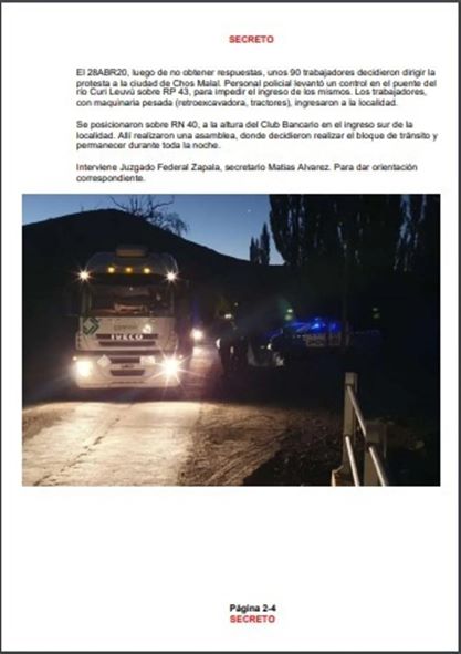 Neuquén: Encuentro Memoria Verdad y Justicia repudió el espionaje de la Gendarmería a los mineros de Andacollo. Neuquén: Encuentro Memoria Verdad y Justicia repudió el espionaje de la Gendarmería a los mineros de Andacollo.