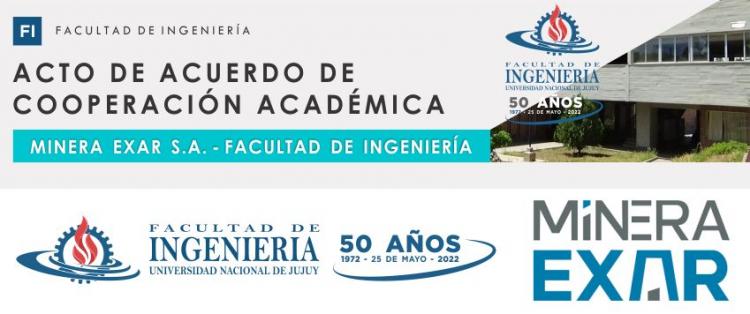 Jujuy: Acto de Acuerdo de Cooperación Académica entre la Minera EXAR S.A. y la Facultad de Ingeniería de la UNJu Jujuy: Acto de Acuerdo de Cooperación Académica entre la Minera EXAR S.A. y la Facultad de Ingeniería de la UNJu