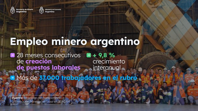 La minería lleva 28 meses consecutivos de creación de empleo La minería lleva 28 meses consecutivos de creación de empleo