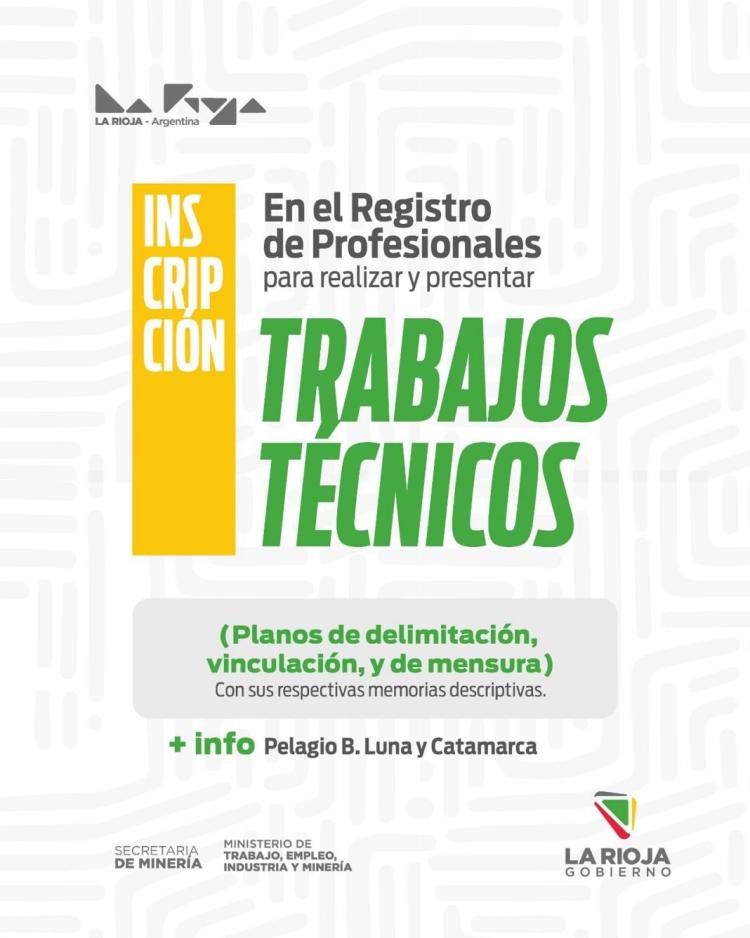 La Rioja convoca a profesionales para presentar trabajos técnicos en minería La Rioja convoca a profesionales para presentar trabajos técnicos en minería