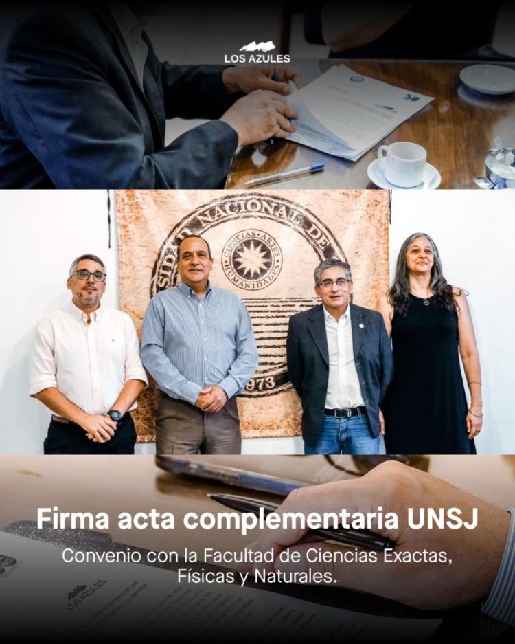 Los Azules y la Universidad Nacional de San Juan amplían renuevan convenio para tareas de investigación