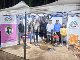 Mendoza: Carpa Minera en la Fiesta del Chivo; el stand que explica la actividad y los controles ambientales