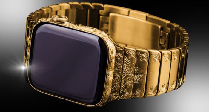 Reloj Apple Watch Series 6 con medidor de oxígeno en sangre y chapado en oro de 24K Reloj Apple Watch Series 6 con medidor de oxígeno en sangre y chapado en oro de 24K