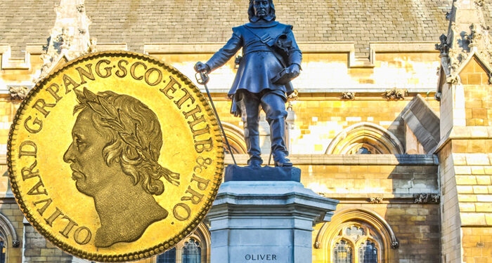 Una moneda de oro de 50 chelines emitida a nombre de Oliver Cromwell alcanzó un precio récord Una moneda de oro de 50 chelines emitida a nombre de Oliver Cromwell alcanzó un precio récord