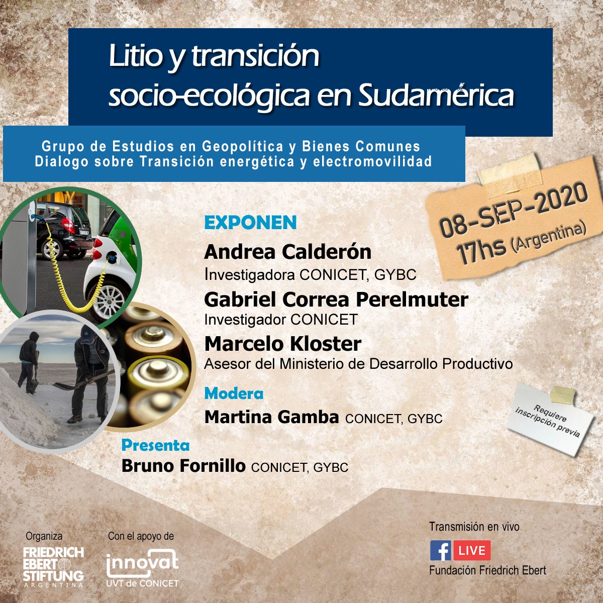 Llega un webinar sobre Litio y transición socio-ecológica en Sudamérica